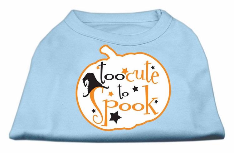 Too Cute to Spook Screen Print Dog Shirt Baby Blue XXL